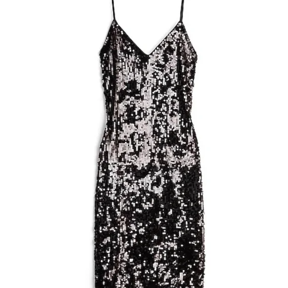 Robe Express Imprimée Noir Et Blanc - Taille 4 - Style Fit & Flare - Occasion Très Bon état